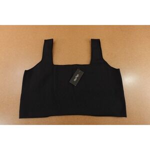 City Chic Womens Plus Size 20 Black Lanie Compact Knit Sleeveless Crop Top NWT